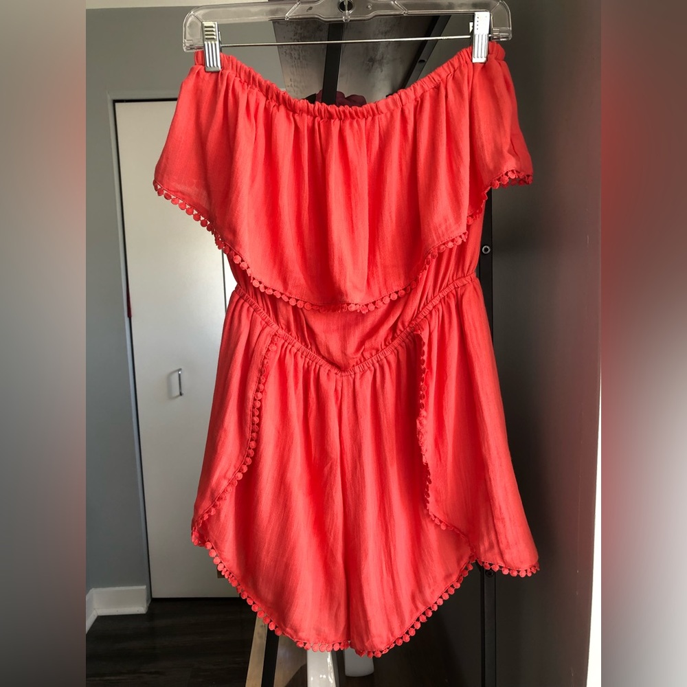 Pink Lily strapless romper